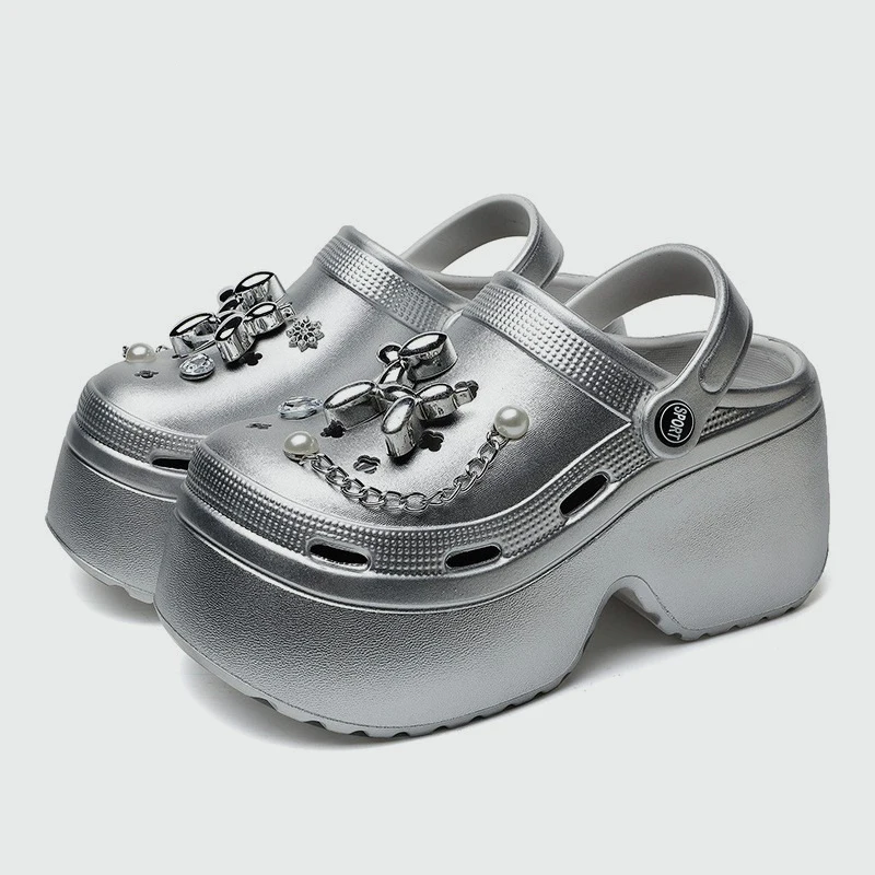 Gardening Tools For Women - Nuevos zuecos de plataforma plateados para